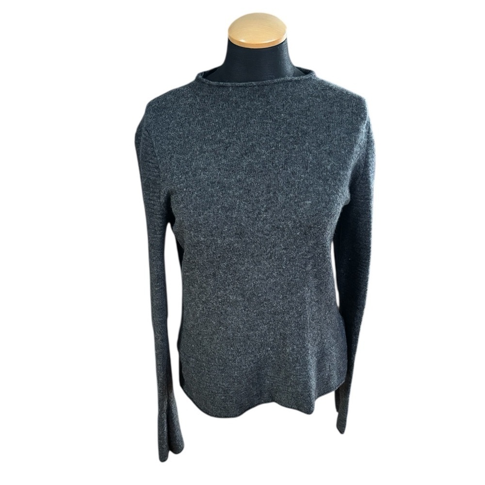 Banana Republic Sweater Gray Ribbed Boatneck Pullover Wool Alpaca Size S